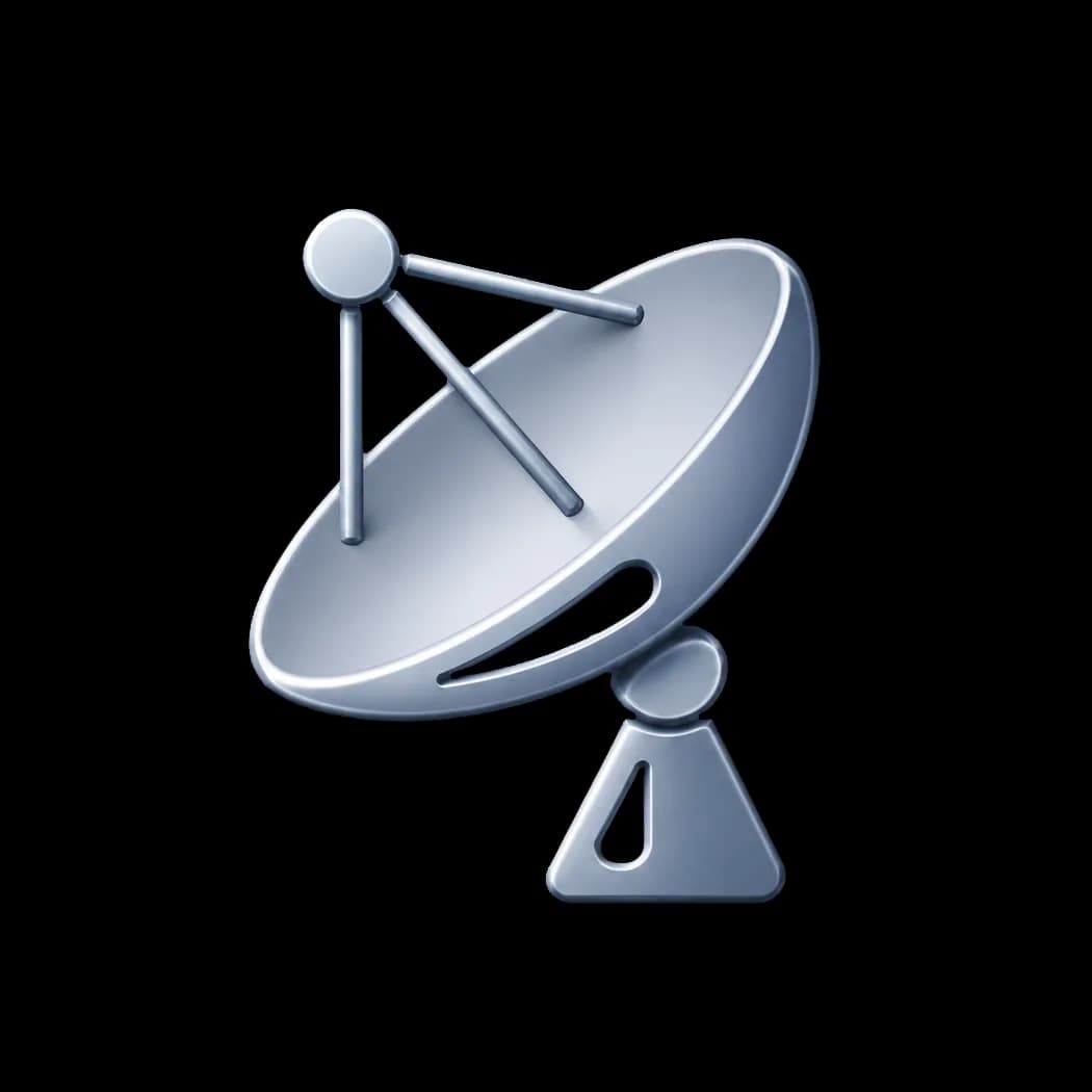 Satellite dish on a rooftop