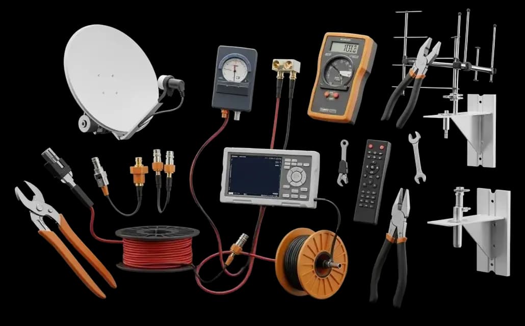 Professional satellite installation tools and equipment